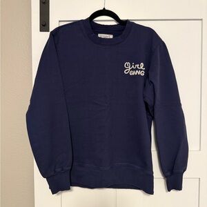 Sandrine Rose Girl Gang Navy Crewneck Sweater